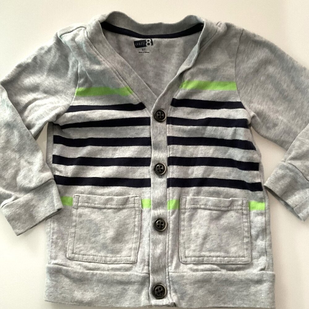 CRAZY 8 GREY CARDIGAN SWEATER